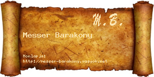 Messer Barakony névjegykártya
